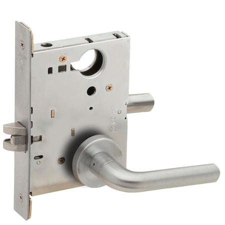 Schlage Grade 1 Passage Latch Mortise Lock, 02 Lever, A Rose, Satin Stainless Steel Finish, Field Reversible L9010 02A 630